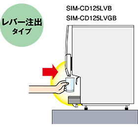 レバー注出タイプ 操作イメージ